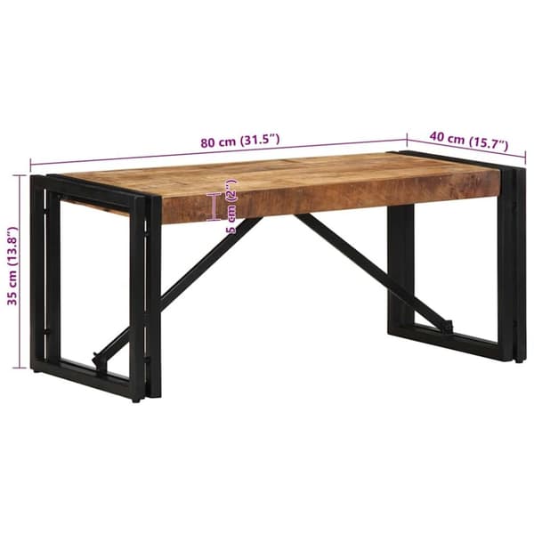 vidaXL Salongbord 80x40x35 cm grovt heltre mangotre