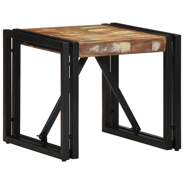 vidaXL Salongbord flerfarget 40x40x35 cm gjenvunnet heltre