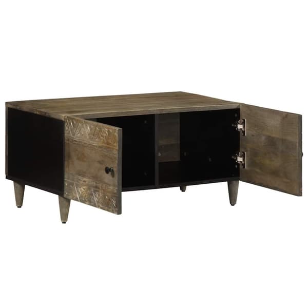vidaXL sofabord 80x50x40 cm massivt mangotræ lysegrå