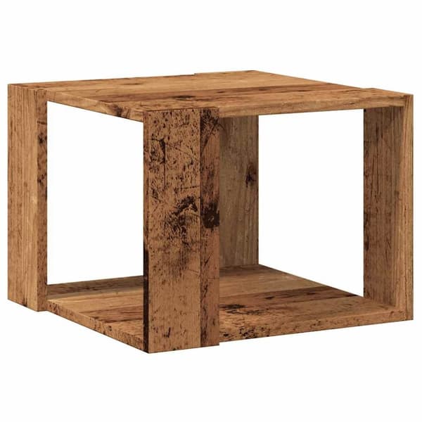 vidaXL Soffbord åldrat trä 40x40x30 cm konstruerat trä