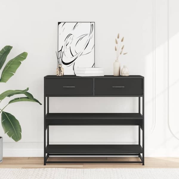 vidaXL Konsolipöytä musta 90x35x80 cm tekninen puu