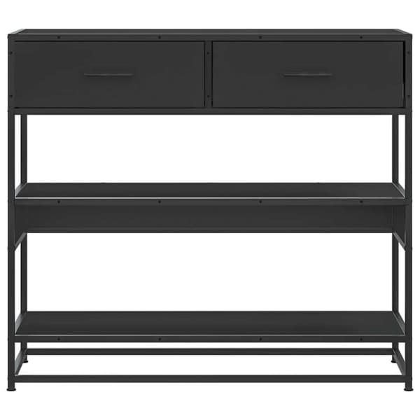 vidaXL Konsolipöytä musta 90x35x80 cm tekninen puu
