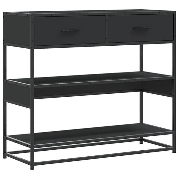vidaXL Konsolipöytä musta 90x35x80 cm tekninen puu