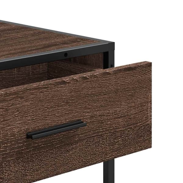 vidaXL konsolbord 90x35x80 cm konstrueret træ brun egetræsfarve