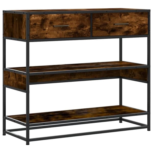 vidaXL konsolipöytä savustettu tammi 90x35x80 cm tekninen puu