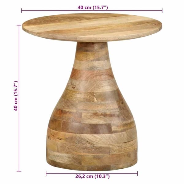 vidaXL sidebord Ø40x40 cm massivt mangotræ