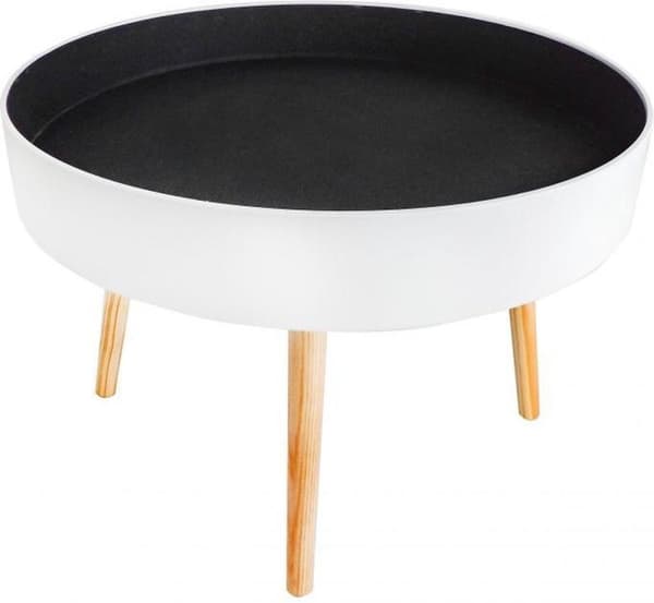 Moderni valkoinen puinen kahvipöytä varastotilalla, halkaisija 60cm