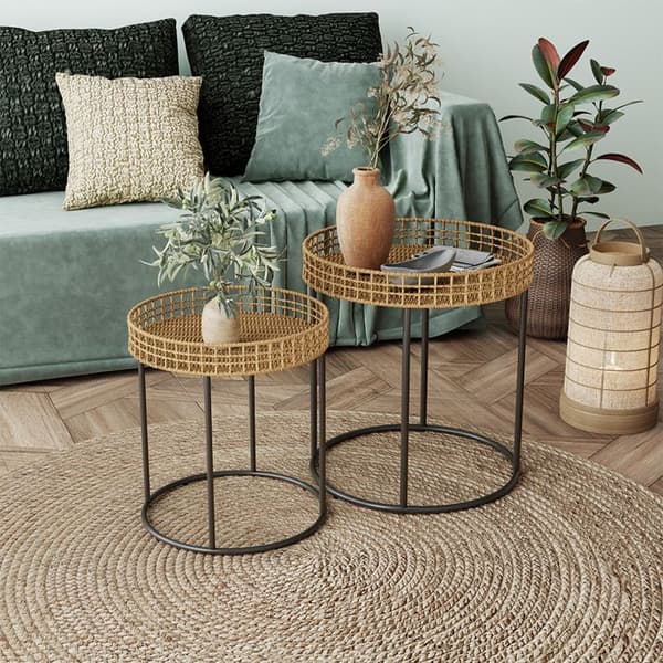 Brunswick soffbordsset, 44x47,5cm med stöd, Trä, Svart, Vicco