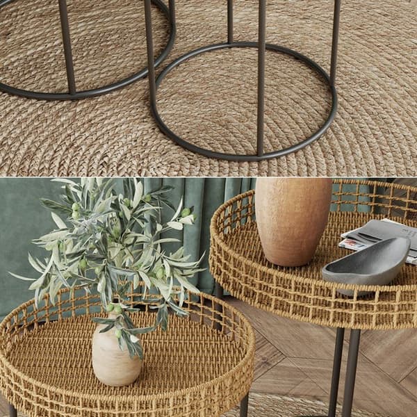 Brunswick soffbordsset, 44x47,5cm med stöd, Trä, Svart, Vicco