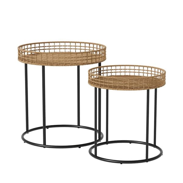 Brunswick soffbordsset, 44x47,5cm med stöd, Trä, Svart, Vicco