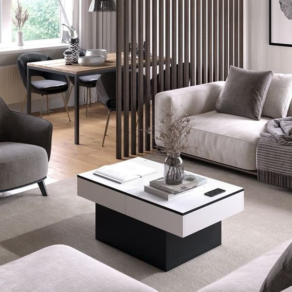 Boto Soffbord, 95x40cm Utdragbart, Svart, Vicco