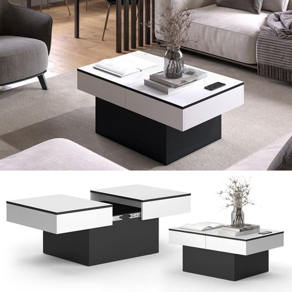 Boto Soffbord, 95x40cm Utdragbart, Svart, Vicco