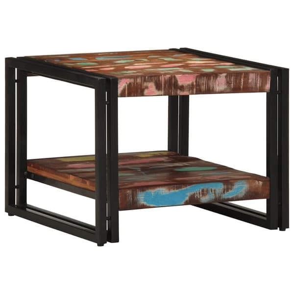 vidaXL Soffbord flerfärgat 50x50x38 cm massivt trä återvunnet
