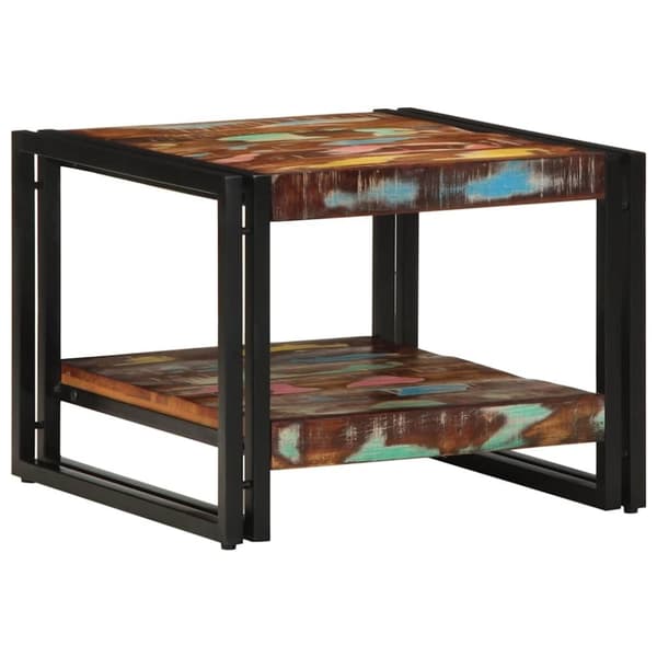 vidaXL Soffbord flerfärgat 50x50x38 cm massivt trä återvunnet