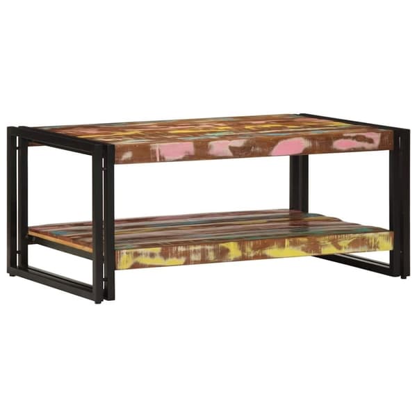 vidaXL Soffbord flerfärgat 90x50x38 cm massivt trä återvunnet