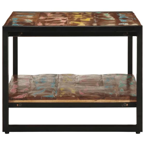 vidaXL Soffbord flerfärgat 90x50x38 cm massivt trä återvunnet