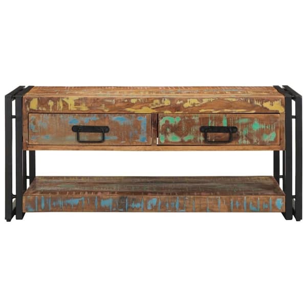 vidaXL Soffbord flerfärgat 90x50x38 cm massivt trä återvunnet