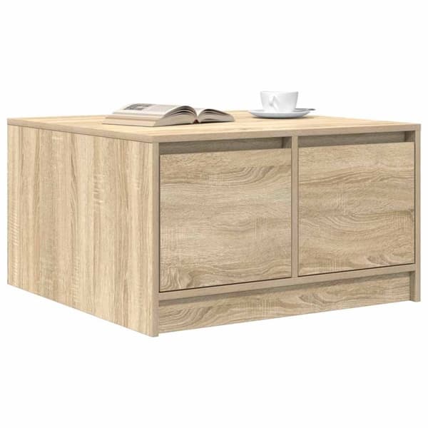 vidaXL sofabord med skuffer 70,5x70x40 cm sonoma-eg