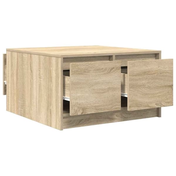 vidaXL sofabord med skuffer 70,5x70x40 cm sonoma-eg