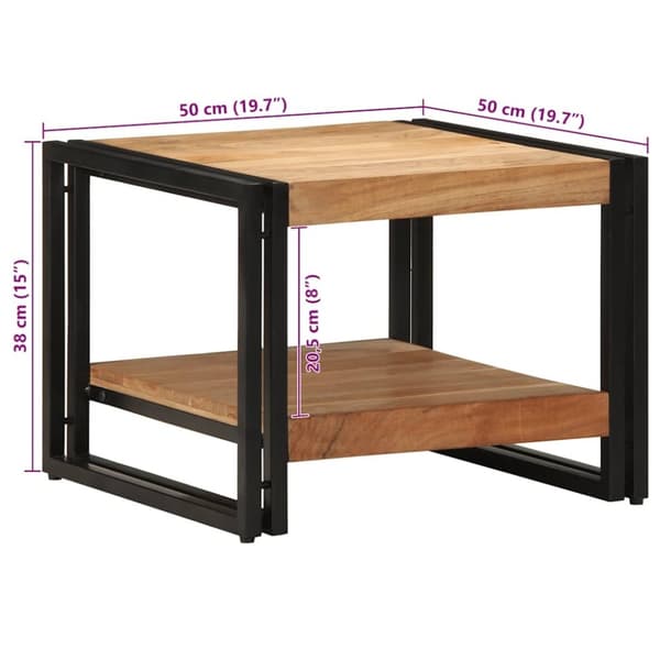 vidaXL sofabord 50x50x38 cm massivt akacietræ