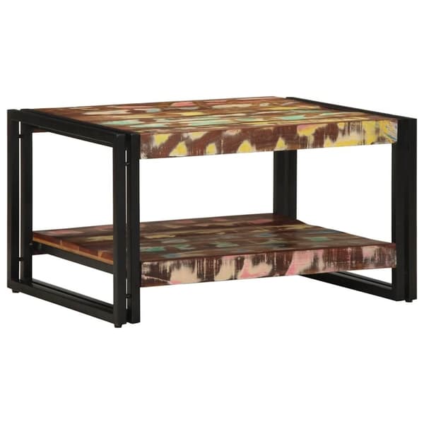 vidaXL Soffbord flerfärgat 70x50x38 cm massivt trä återvunnet