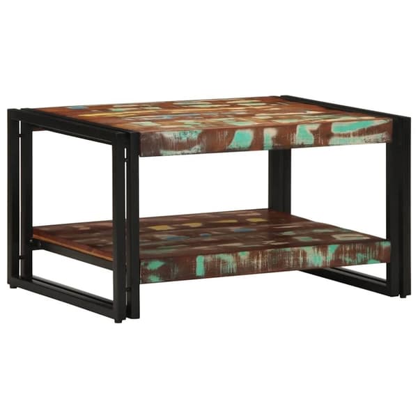 vidaXL Soffbord flerfärgat 70x50x38 cm massivt trä återvunnet