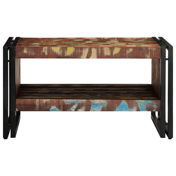 vidaXL sofabord 70x50x38 cm massivt genbrugstræ flerfarvet