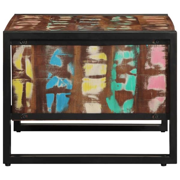 vidaXL sofabord 70x50x38 cm massivt genbrugstræ flerfarvet