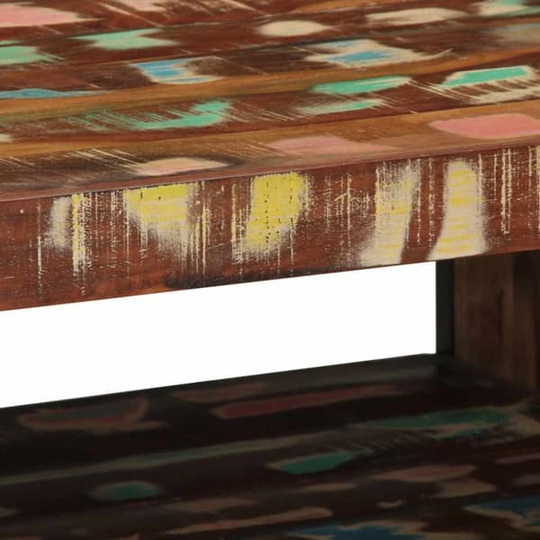 vidaXL sofabord 70x50x38 cm massivt genbrugstræ flerfarvet