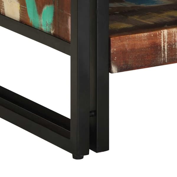 vidaXL sofabord 70x50x38 cm massivt genbrugstræ flerfarvet