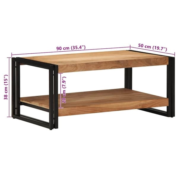 vidaXL Salongbord 90x50x38 cm heltre akasie