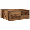 Miniatyrbillede 3 af 11: vidaXL sofabord med skuffer 100x100x40 cm gammelt træ-look