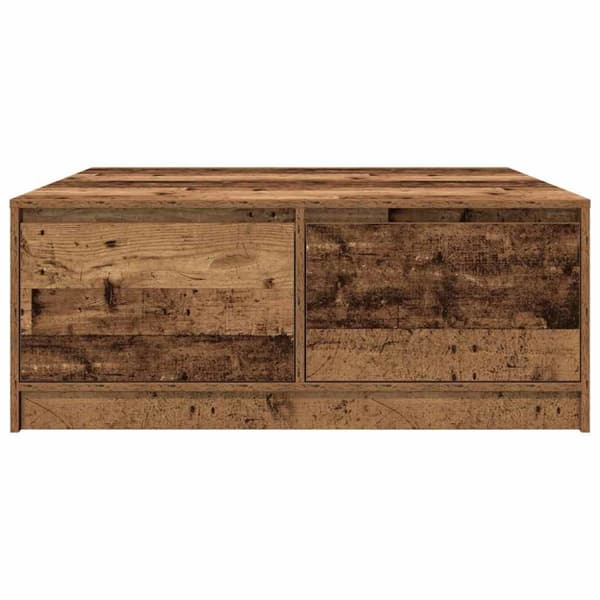 vidaXL sofabord med skuffer 100x100x40 cm gammelt træ-look