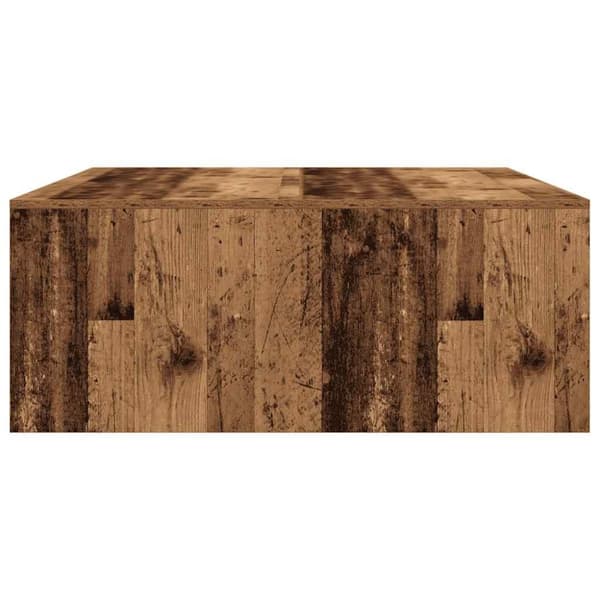 vidaXL sofabord med skuffer 100x100x40 cm gammelt træ-look