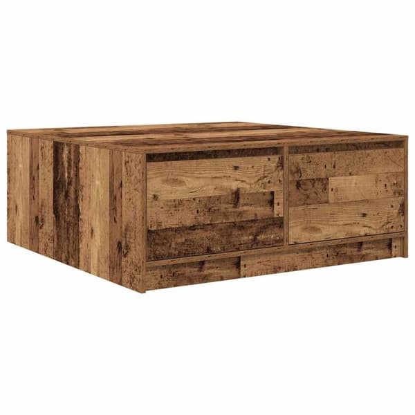 vidaXL sofabord med skuffer 100x100x40 cm gammelt træ-look