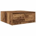 Miniatyrbillede 9 af 11: vidaXL sofabord med skuffer 100x100x40 cm gammelt træ-look