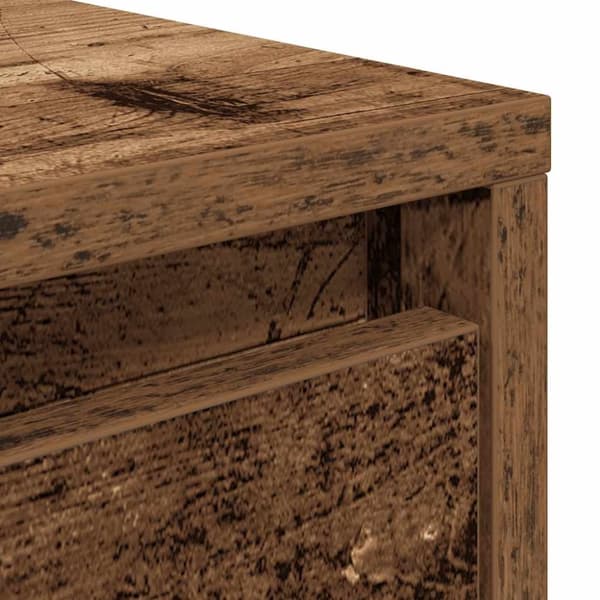 vidaXL sofabord med skuffer 100x100x40 cm gammelt træ-look