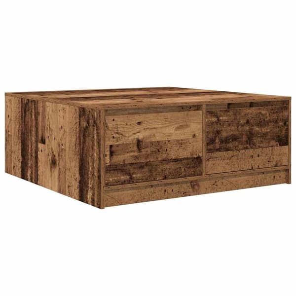 vidaXL sofabord med skuffer 100x100x40 cm gammelt træ-look