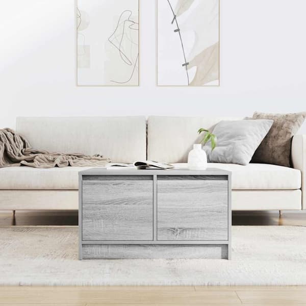 vidaXL sohvapöytä laatikoilla harmaa Sonoma 70,5x70x40 cm