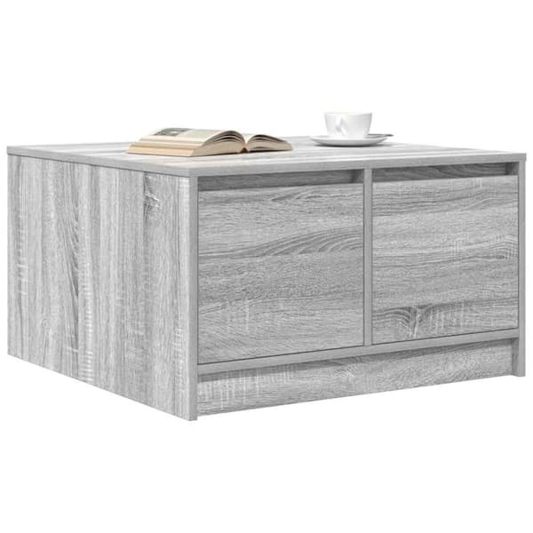 vidaXL sohvapöytä laatikoilla harmaa Sonoma 70,5x70x40 cm