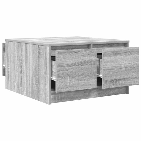 vidaXL sohvapöytä laatikoilla harmaa Sonoma 70,5x70x40 cm