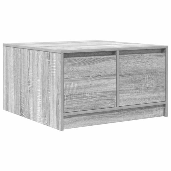 vidaXL sohvapöytä laatikoilla harmaa Sonoma 70,5x70x40 cm