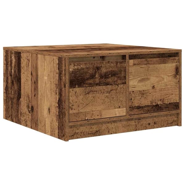 vidaXL sofabord med skuffer 70,5x70x40 cm gammelt træ-look