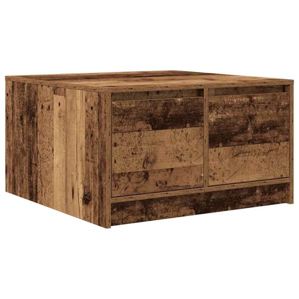 vidaXL sofabord med skuffer 70,5x70x40 cm gammelt træ-look