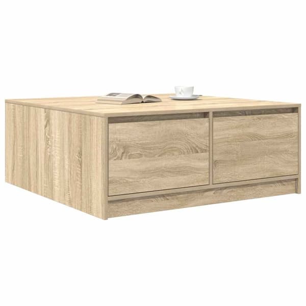 vidaXL Salongbord med skuffer sonoma eik 100x100x40 cm