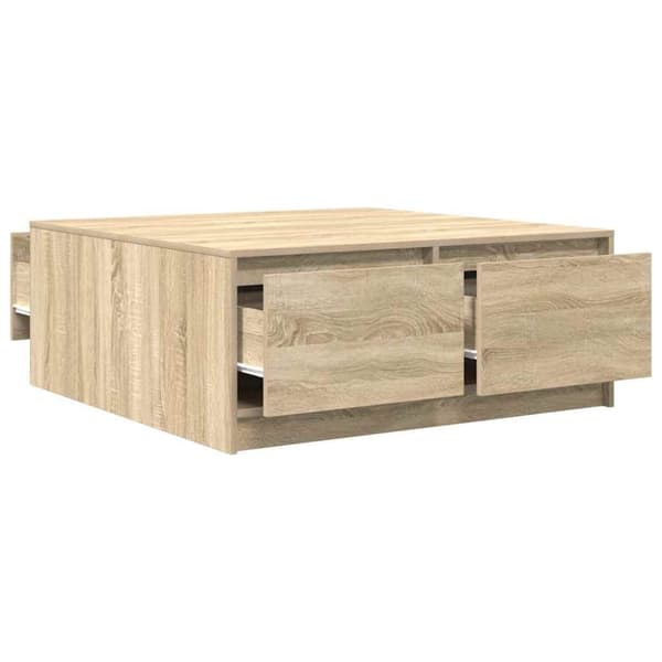 vidaXL Salongbord med skuffer sonoma eik 100x100x40 cm