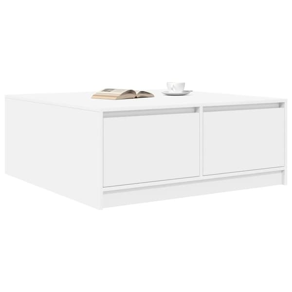 vidaXL sofabord med skuffer 100x100x40 cm hvid