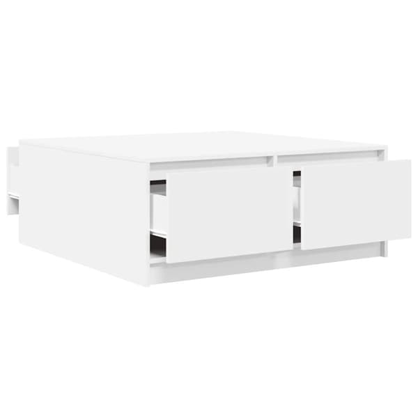 vidaXL sofabord med skuffer 100x100x40 cm hvid