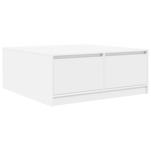 vidaXL sofabord med skuffer 100x100x40 cm hvid