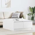 Miniatyrbillede 2 af 11: vidaXL sofabord med skuffer 100x100x40 cm hvid